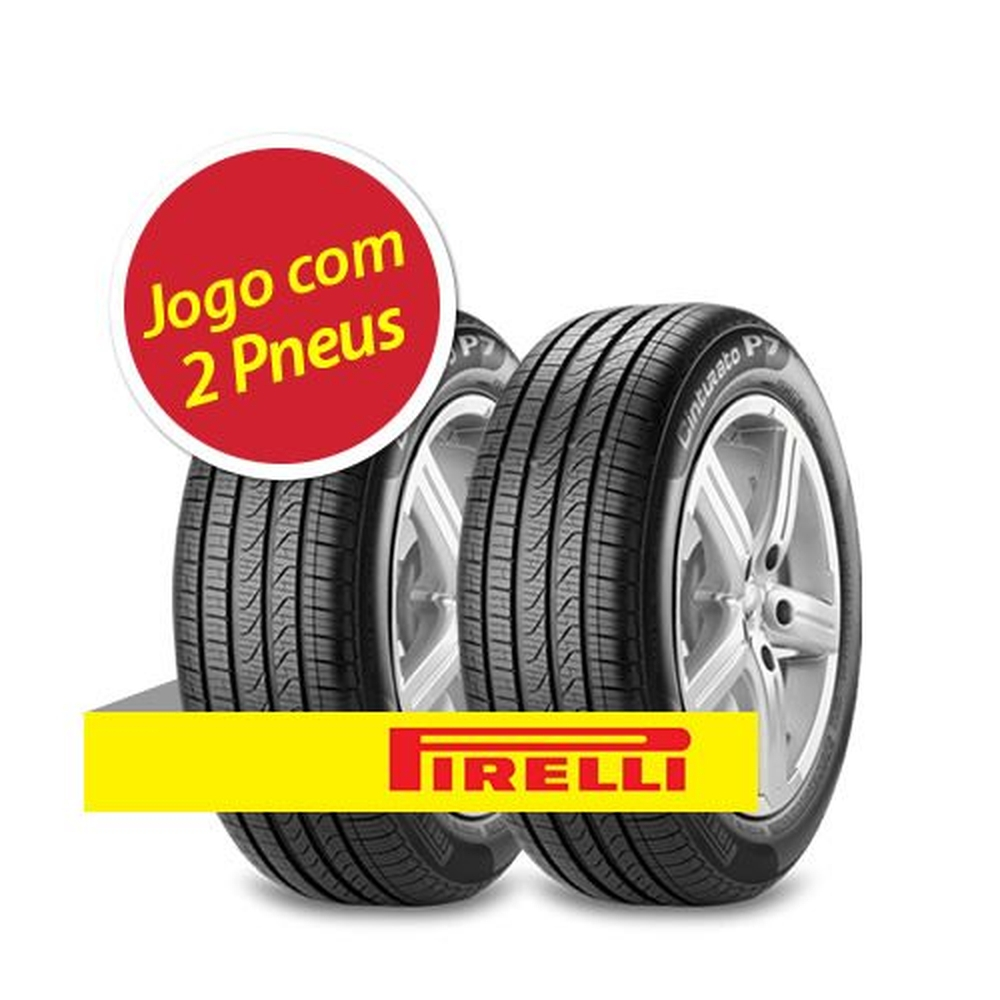 Kit Pneu Aro 15 Pirelli 195 55R15 Cinturato P7 85H 2 Unidades No Shoptime