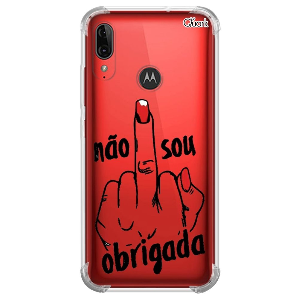 Capa Capinha Case Anti Shock Moto E6 Plus 1537 Obrigada 2 em Promoção