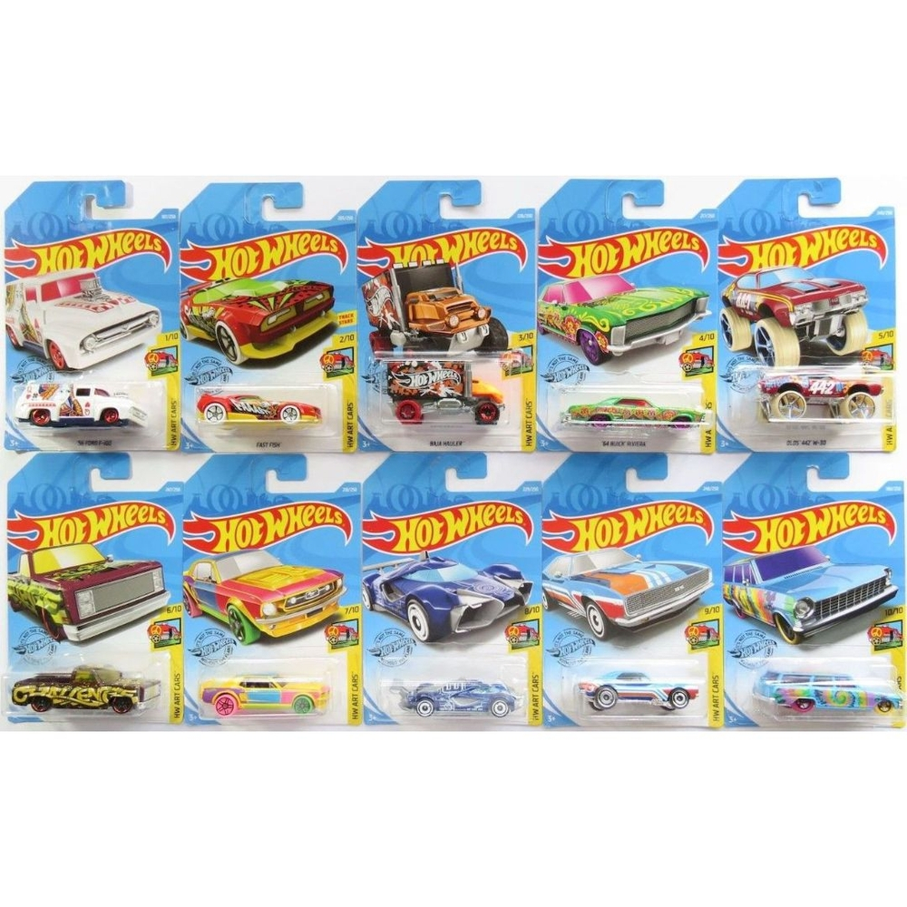 Série HW Art Cars Completa Main Line 2019 10 Miniaturas Hot