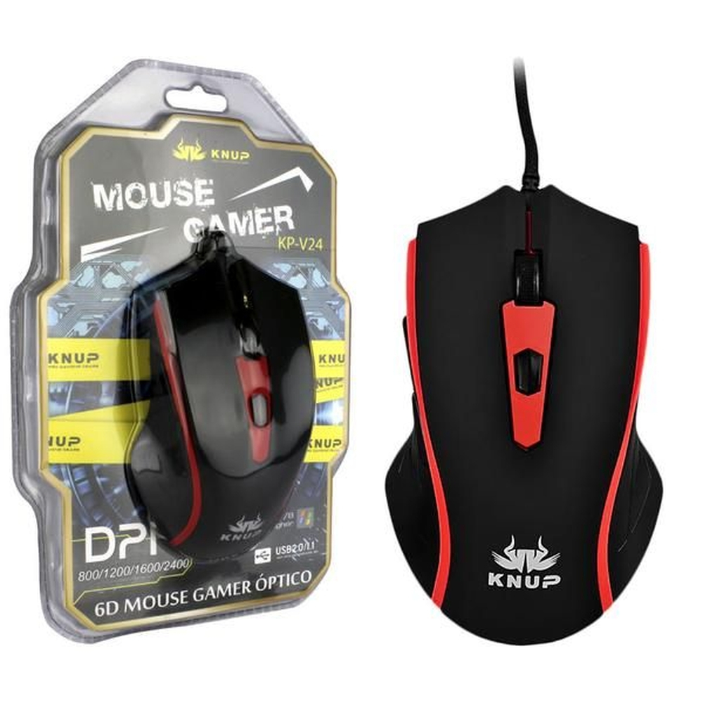 Mouse Gamer Dpi Es Vermelho Knup Kp V Knup Em Promo O