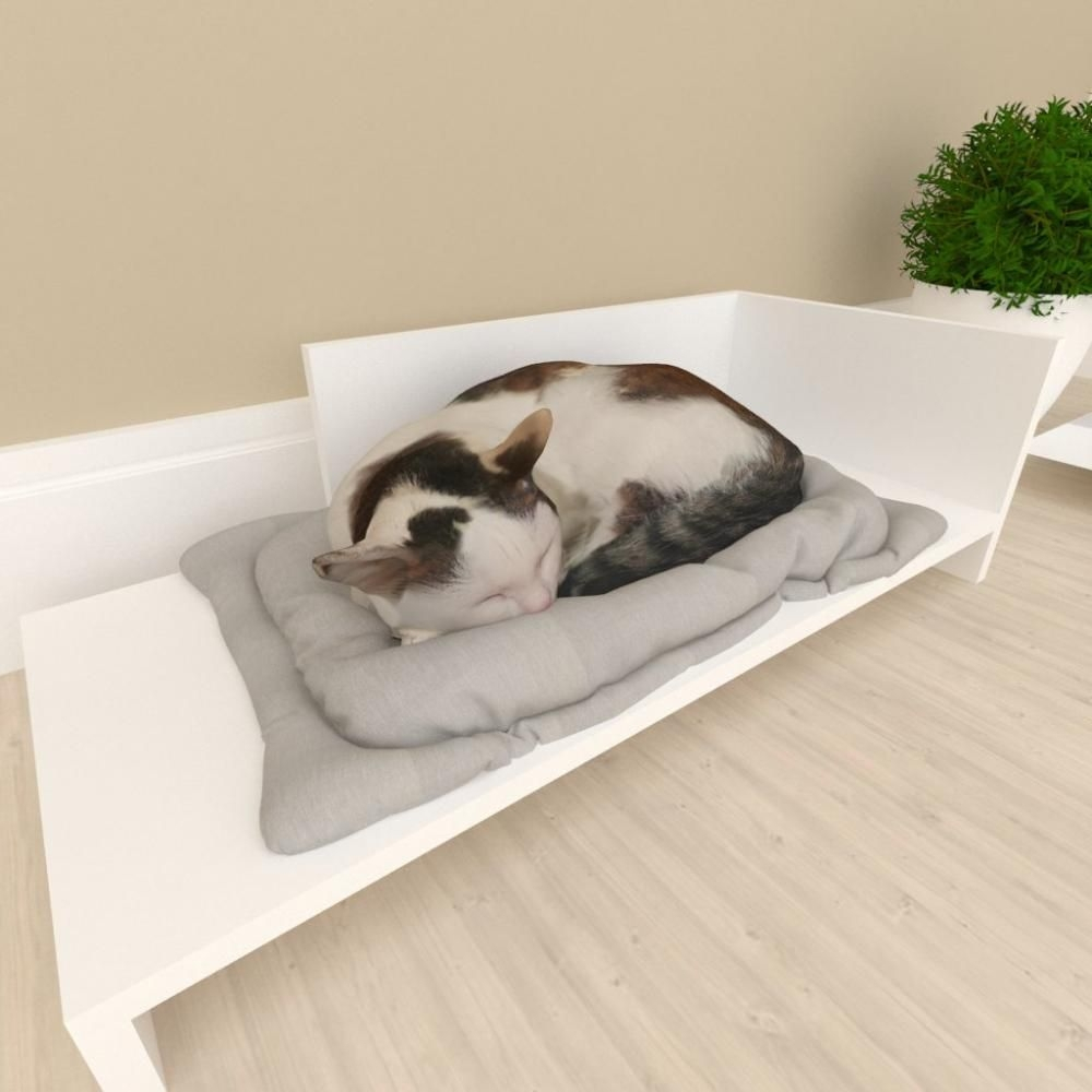 Casinha Caminha Para Gato Bercinho Mdf Branco No Shoptime