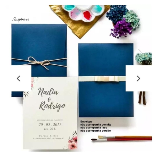 Envelope Para Convite Azul X Cm Vertical Unidades No Shoptime