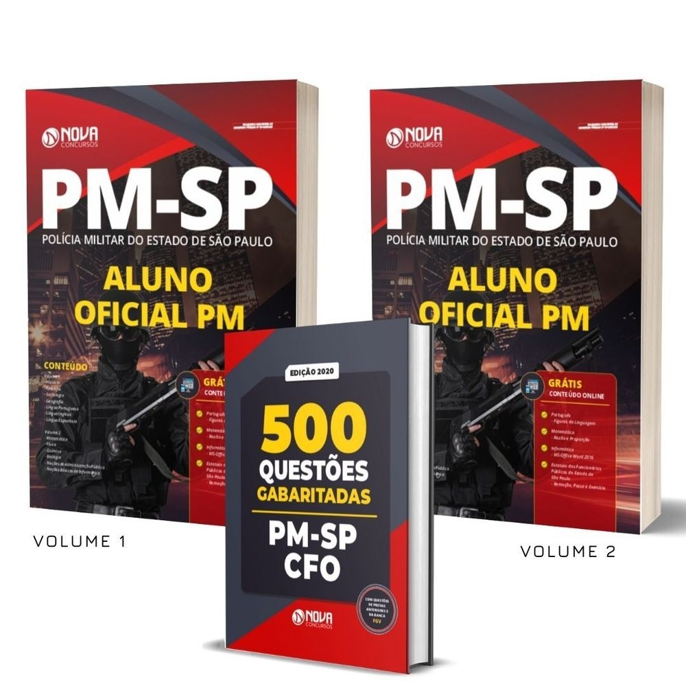 Kit Apostila Cfo Pm Sp Aluno Oficial Pm Livro De Questões em Promoção