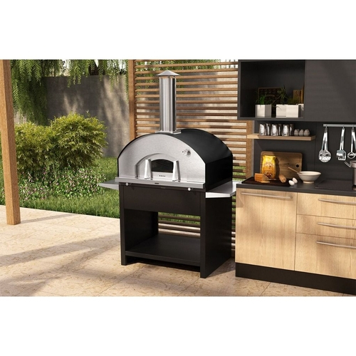 Forno de Pizza à Lenha 803EX Modelo Garden Grande Preto Metávila no