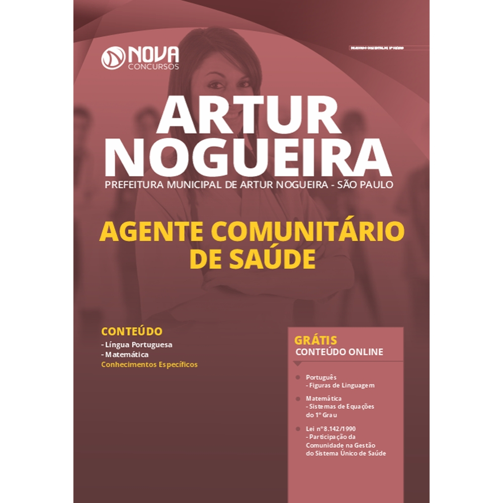 Apostila Artur Nogueira SP Agente Comunitário de Saúde no Shoptime