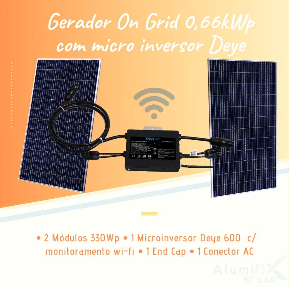 Kit Solar Microinversor Deye Mi Placas W Monitoramento