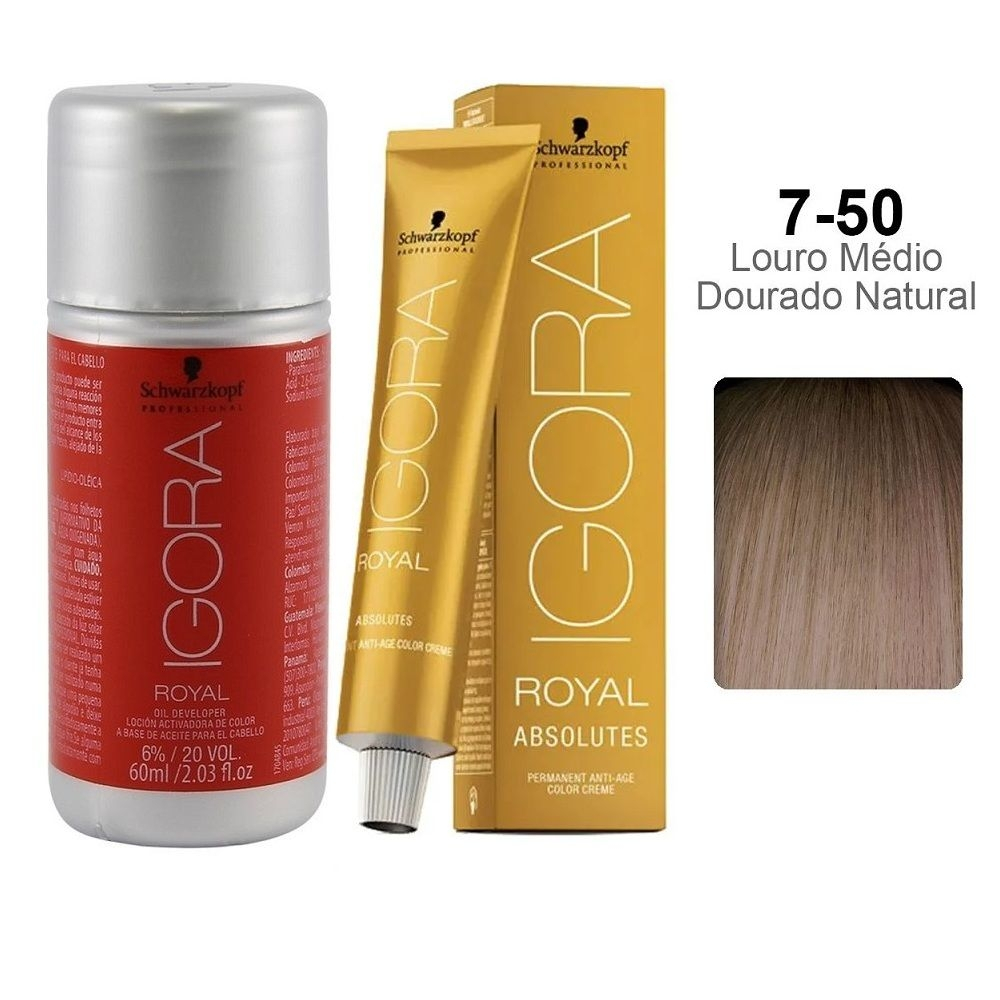 Kit ÁGua Oxigenada Igora Royal 6 20 Vol E ColoraçãO Igora Royal