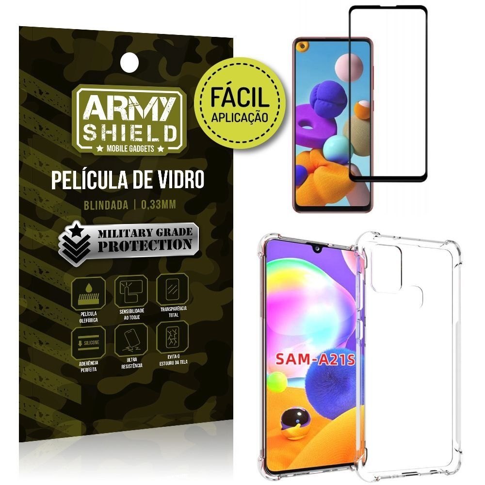 Película 3D Full Cover Fácil Aplicação Galaxy A21s Capa antishock