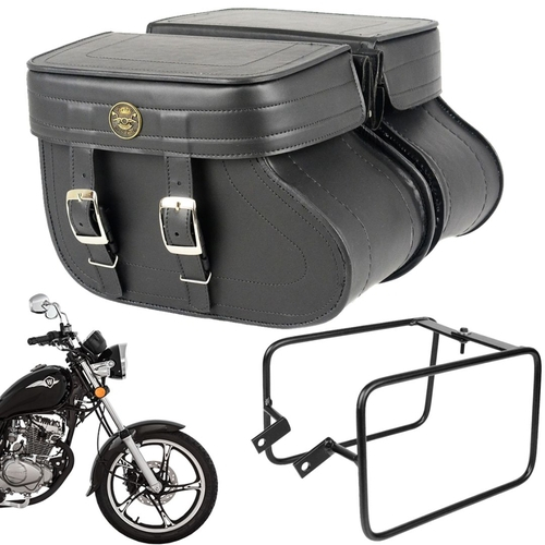 Kit Viagem Haojue Chopper Road 150 Alforge Lateral Retrô Botinha Liso