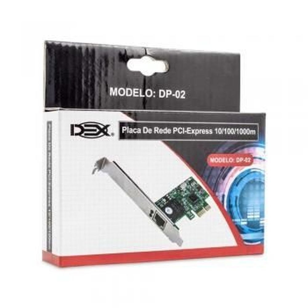 PLACA REDE PCIe 10 100 1000 CHIPS REALTEK RTL8111C DP 02 DEX Em