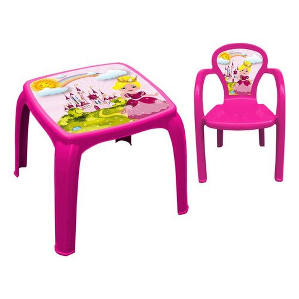 Mesa Mesinha Infantil Cadeira Princesa Rosa Pl Stico Em Promo O