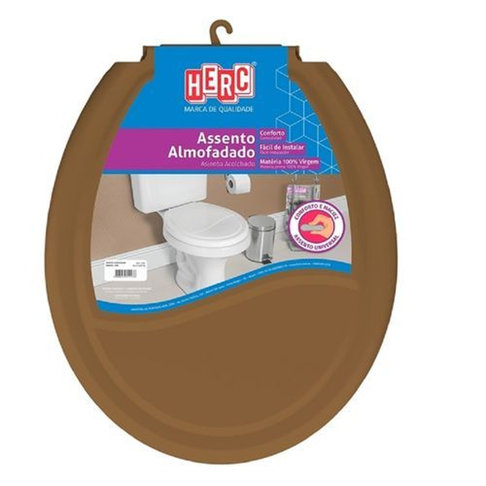 Assento Tampa Vaso Sanitário Almofadado Prime Ocre Herc Submarino