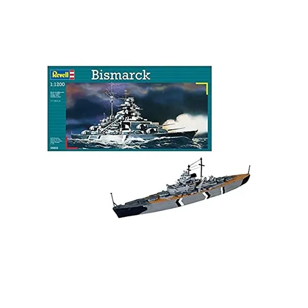 Kit Revell 05802 Navio Guerra Alemão Bismarck 1 1200 Submarino