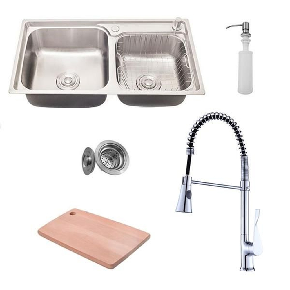 Kit Cuba Pia Dupla Gourmet Luxo Prizi A O Inox X Cm Md B