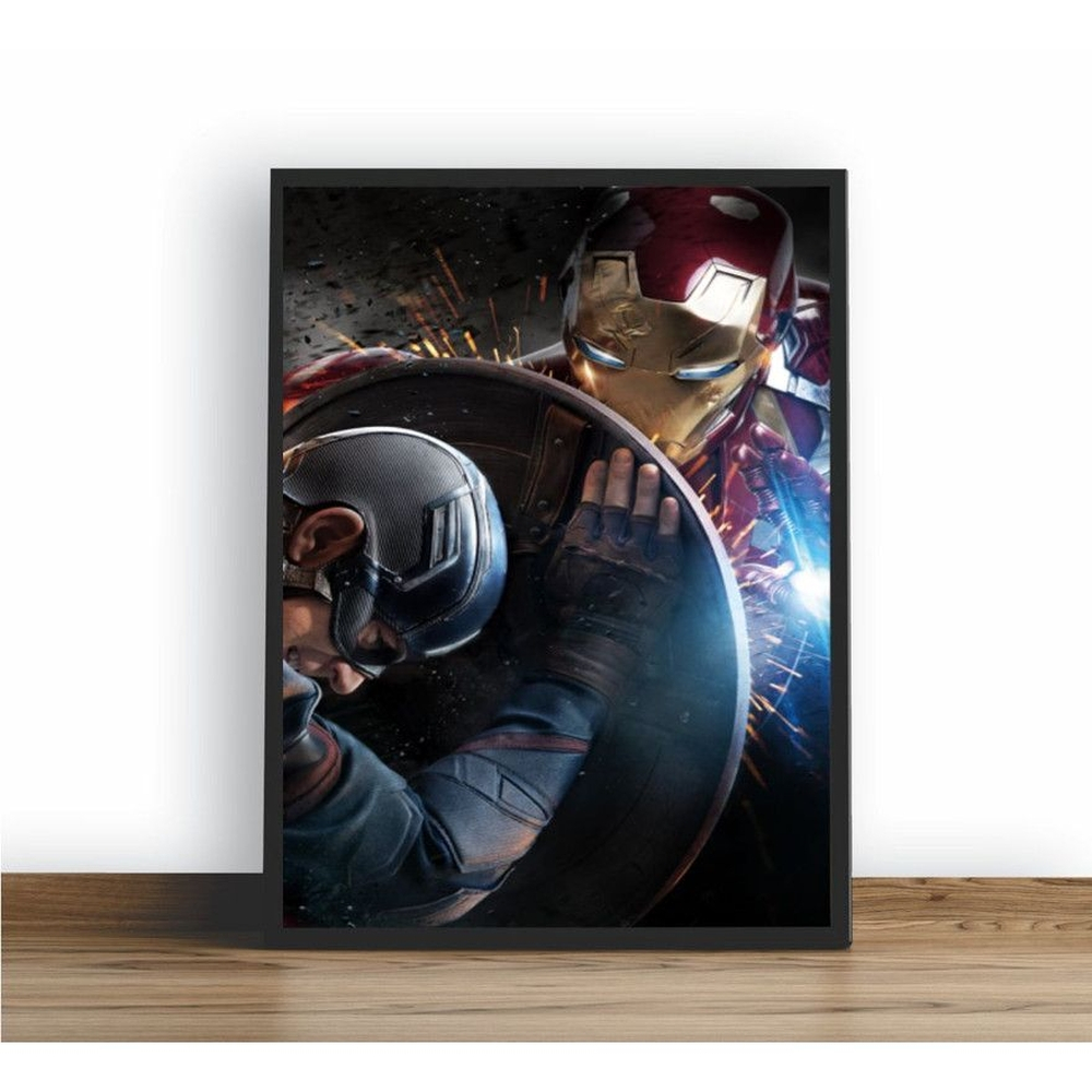 Quadro Decor Poster Capitao America Vs Homen De Ferro Filme Em Promo O