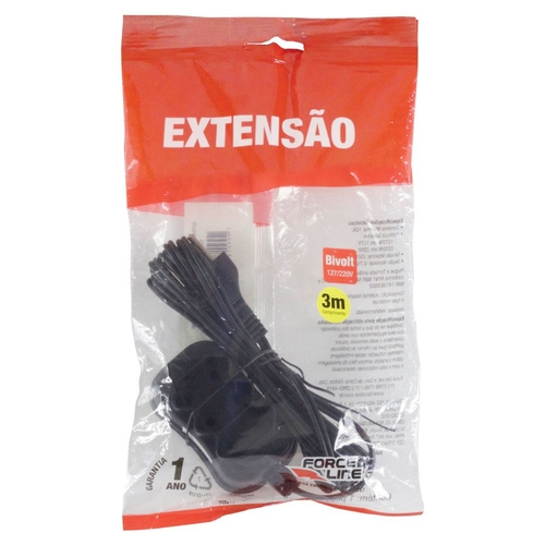 Extens O Slim Tomadas M Bipolar Bivolt Preta Force Line Em Promo O