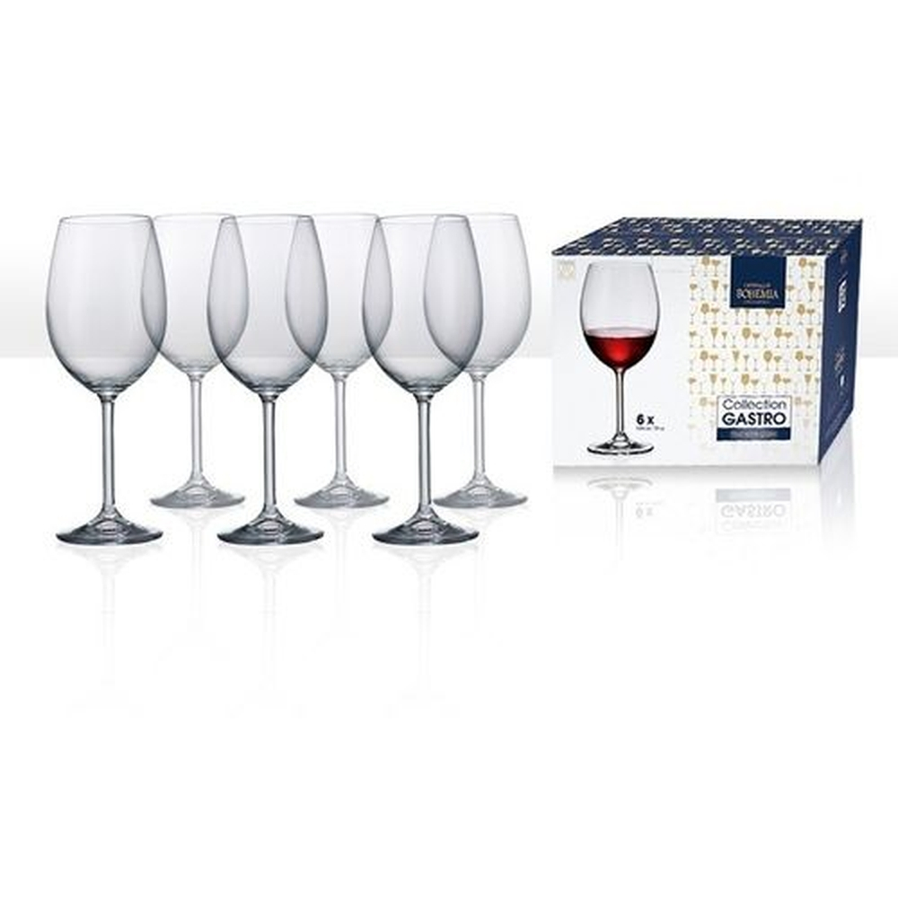 Jogo De 6 Taças Cristal Bohemia Titanium Vinho Tinto 580ml Submarino