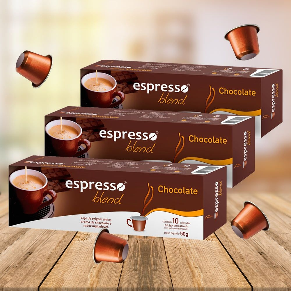 Kit C Psulas Espresso Blend Chocolate Compat Vel Nespresso