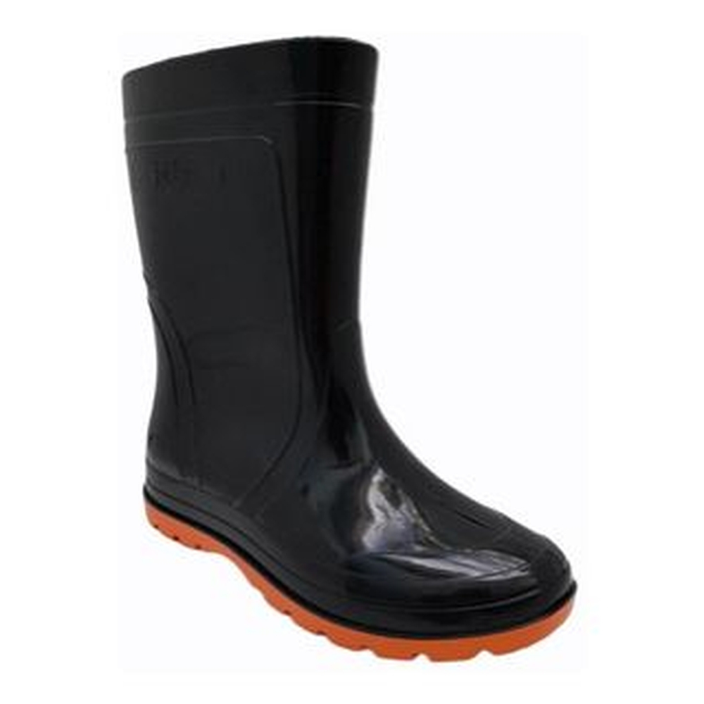 Bota Galocha Infantil Grendene Jet Sky Preto Laranja Em