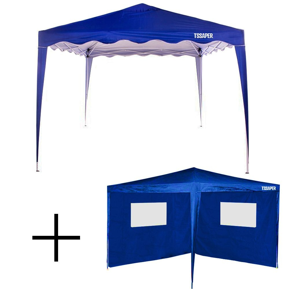 Gazebo Tenda Sanfonada Azul X Metros Paredes Cor Azul Janela