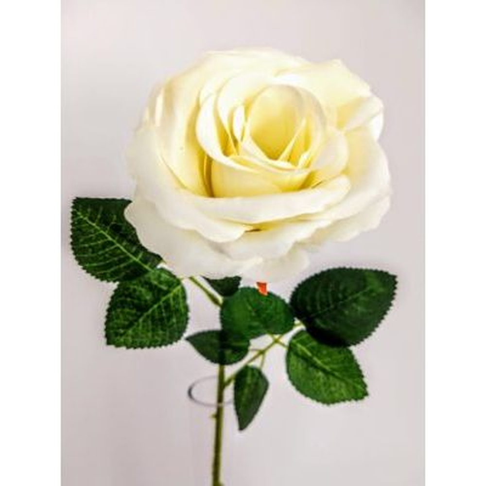 Kit 10 Rosas Artificiais Brancas Aveludadas Para Arranjos Flores