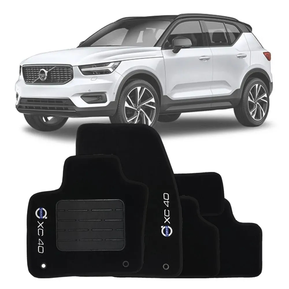 Tapete Carpete Volvo Xc40 2018 19 Tevic Logo Bordado 5 Peças em