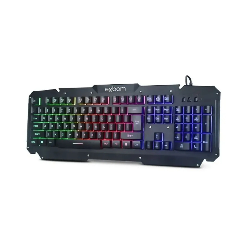 Teclado Gamer USB Semi Mecânico Iluminação LED e Acabamento em