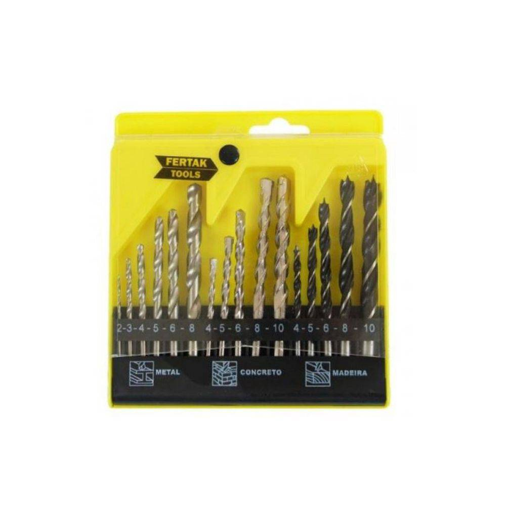 Kit De Jogo De Brocas De Madeira Concreto Metal Fertak No Shoptime