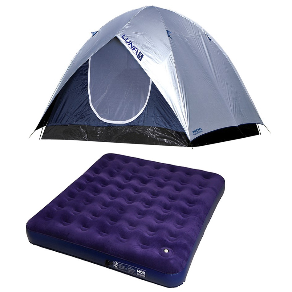 Kit Barraca Luna 5 Pessoas Iglu Colchão Casal King Inflável Camping