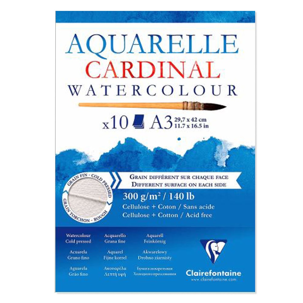 Bloco De Papel Para Aquarela Clairefontaine Cardinal A G