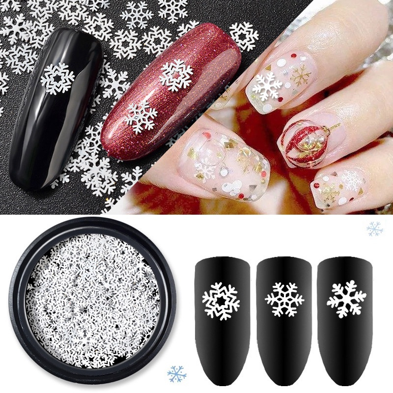 Manicure Branca de Neve Flocos Nail Art Decoração Ultra fino da arte do