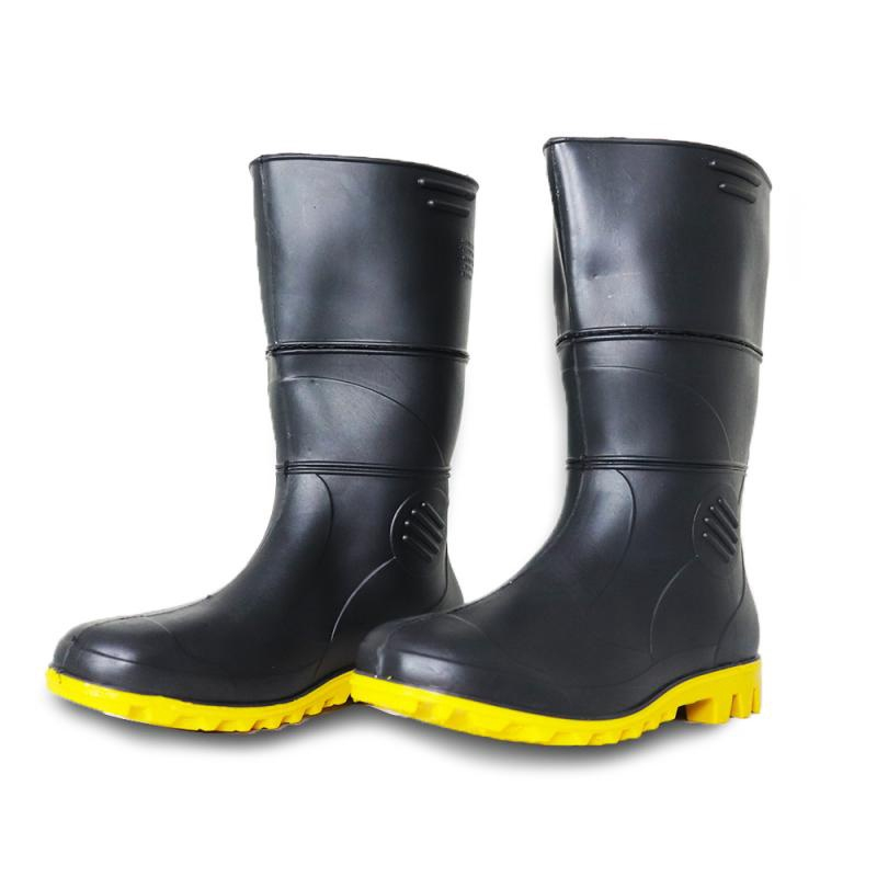 Bota Para Motoqueiro De Pvc Solado Amarelo Cano Longo Modelo Patrol