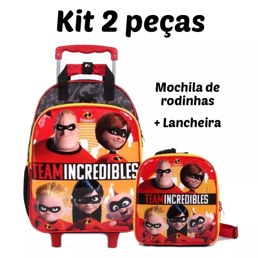 Kit Mochila De Rodinhas Lancheira Os Incríveis Dermiwil Submarino