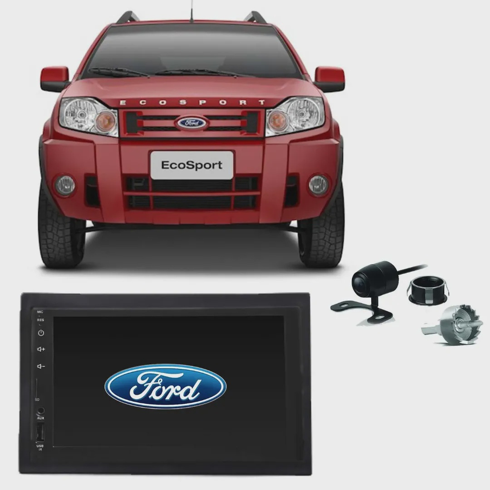 Kit Central Multimidia Mp Mp Ecosport Moldura Camera Tv No Shoptime