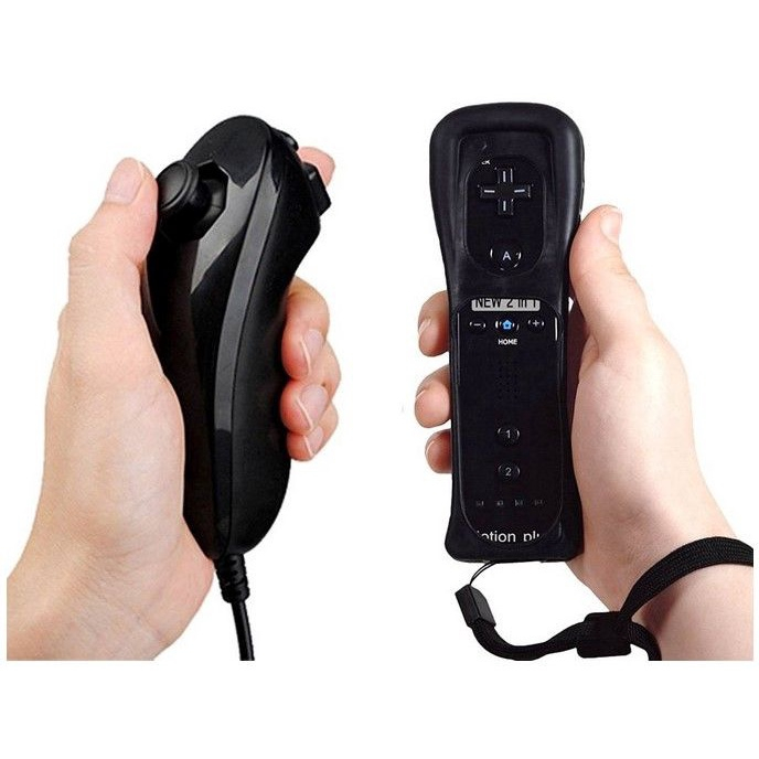 Controle Nintendo Wii Remote Emotion Plus Nunchuck Preto Submarino