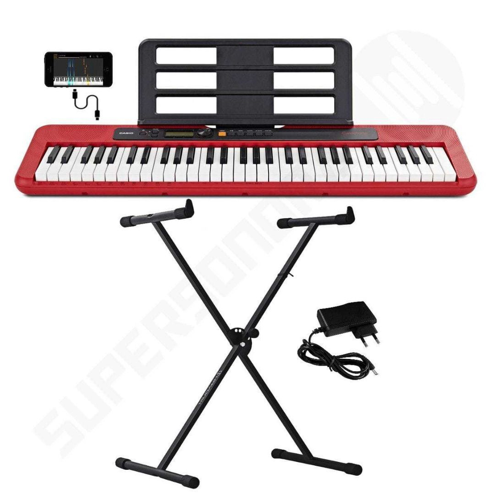 Kit Teclado Musical Casiotone Ct S Casio Vermelho Aplicativo