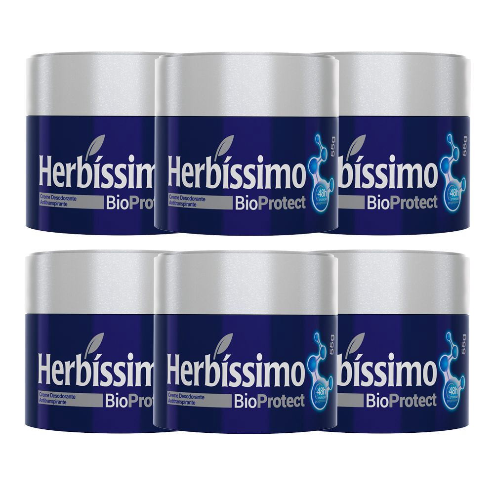 Kit Desodorante Herbíssimo Creme Antitranspirante Bioprotect Cedro 55G