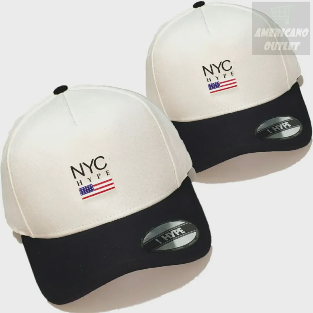 Bone Banderinha Vermelho Trucker Aba Curva Strapback Fit O Nyc Lindoo