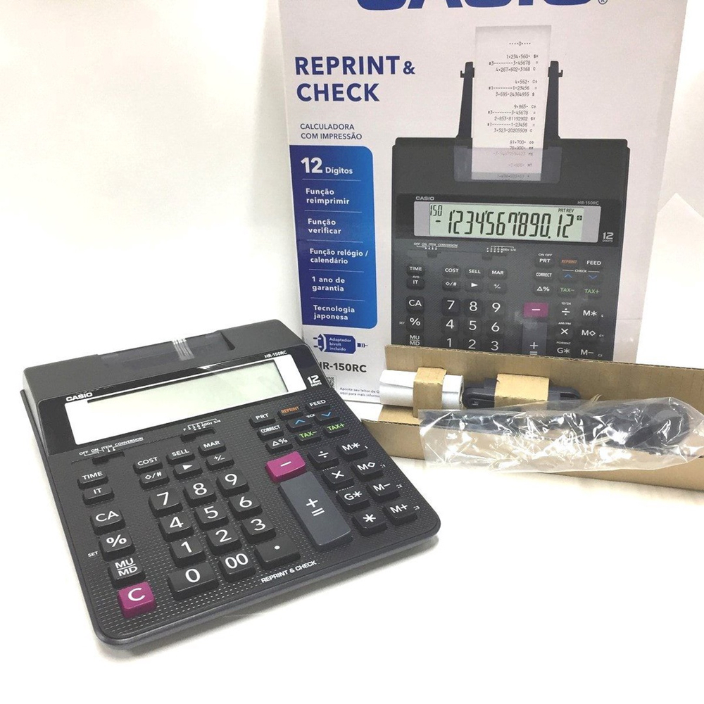 Calculadora Casio Reprint E Check Hr Rc Bobina Bivolt Submarino