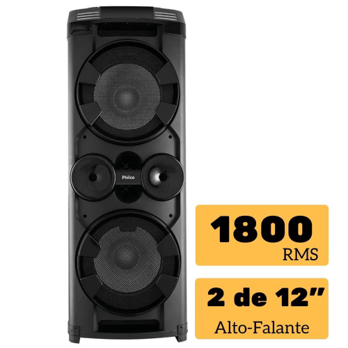 Caixa De Som Amplificada Philco PCX20000 1800w Bluetooth Microfone