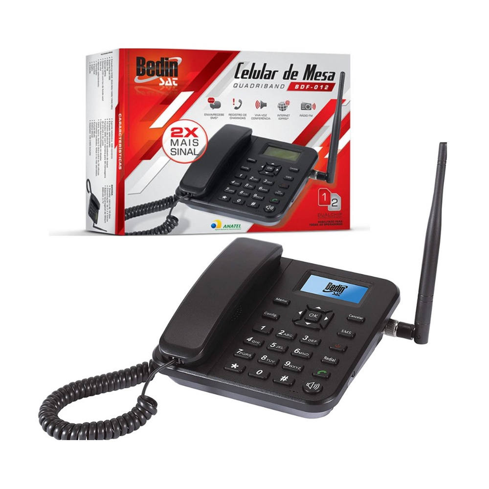 Telefone Celular Rural Fixo De Mesa Dual Chip Quadriband