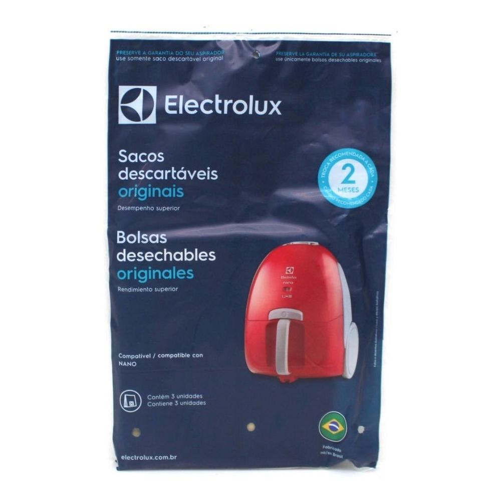 Kit 3 Sacos 1 Pacote Para Aspirador Electrolux Original Nano Neo30