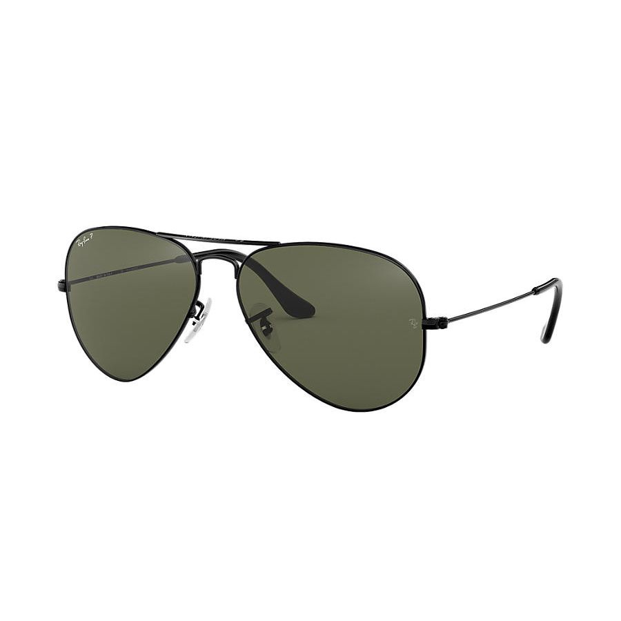 Oculos Solar Ray Ban Aviador Rb Mm Preto Lente Verde G