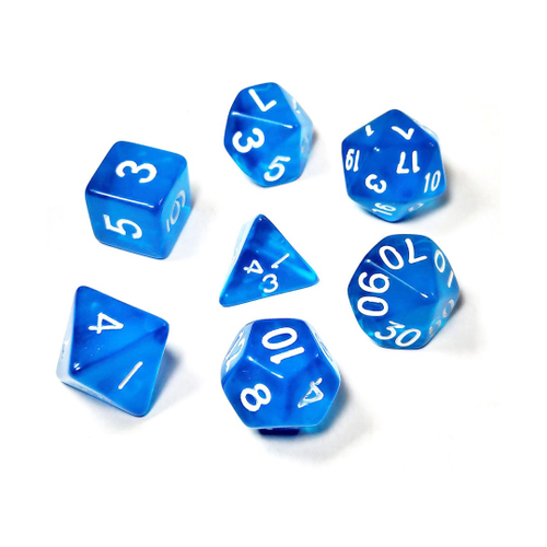 Conjunto De Dados Para Rpg Translucido Azul D D D D D