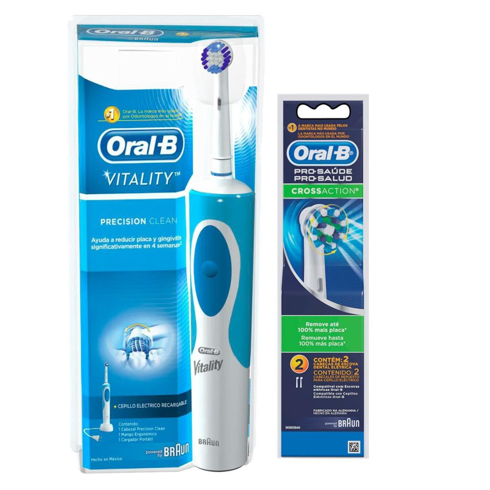 Escova Elétrica Oral B Vitality Precision Clean 220v Refil Cross