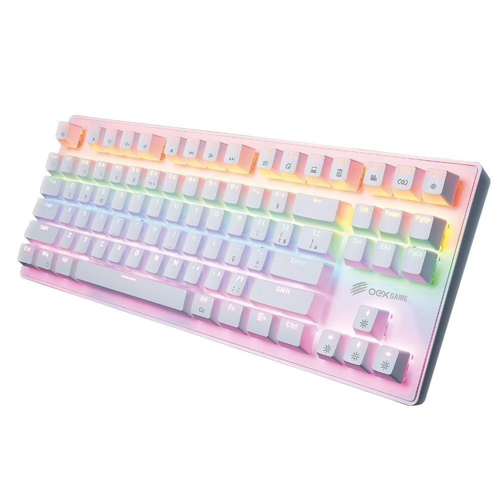 Teclado Mec Nico Oex Wolf Tc Fio Branco Em Promo O Na Americanas