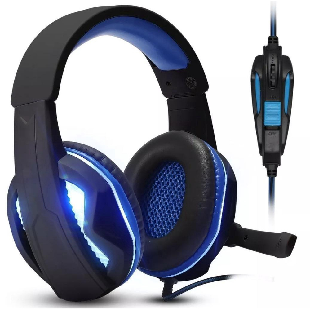 Fone Ouvido Headset Gamer Kp 396 Knup Azul em Promoção Ofertas na