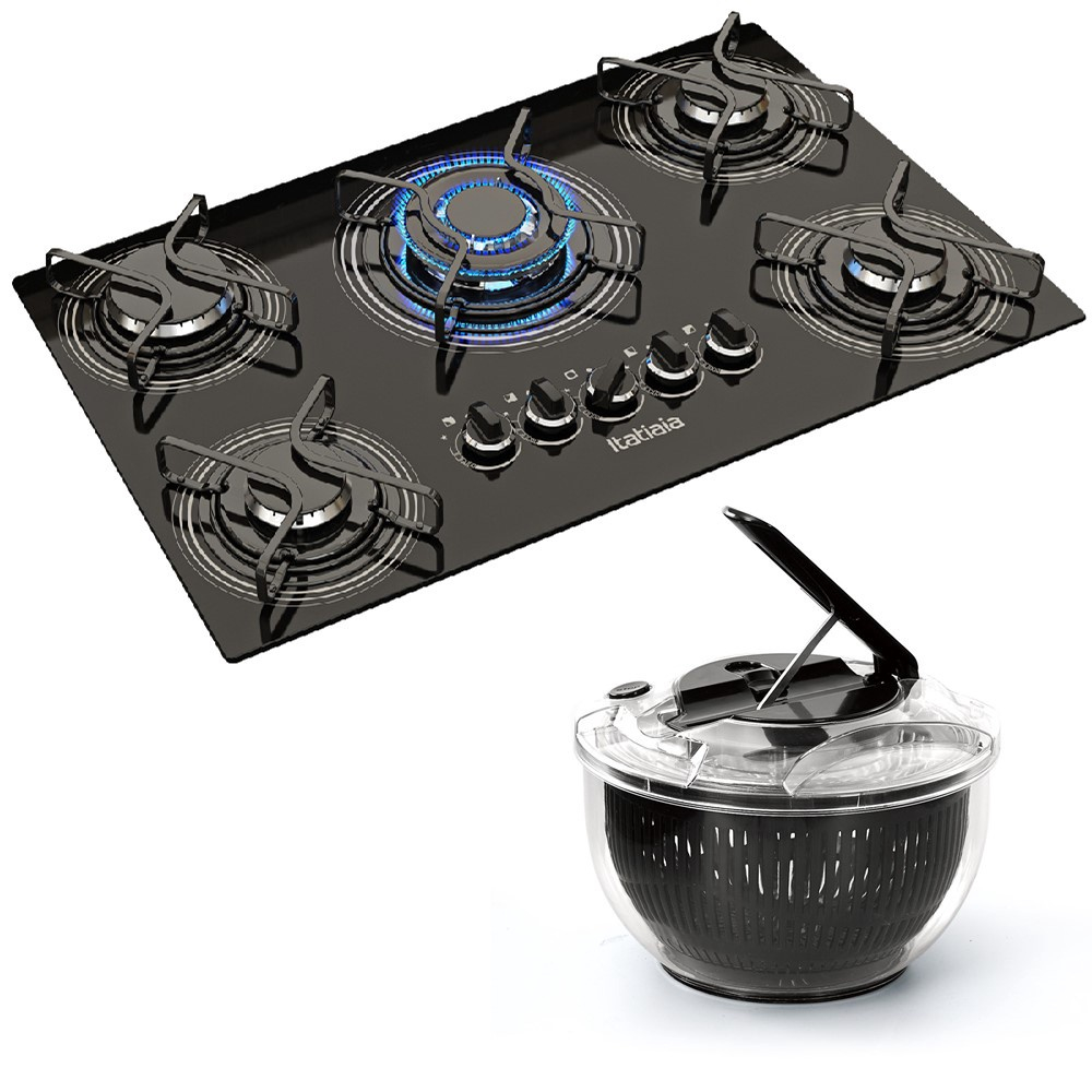 Cooktop Itatiaia Bocas Preto Tripla Chama Centr Fuga Saladas Fast