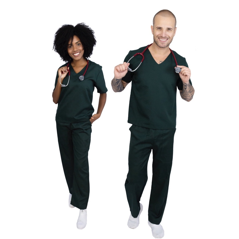 Pijama Cirúrgico Conjunto Hospitalar unissex scrub Verde Garden no