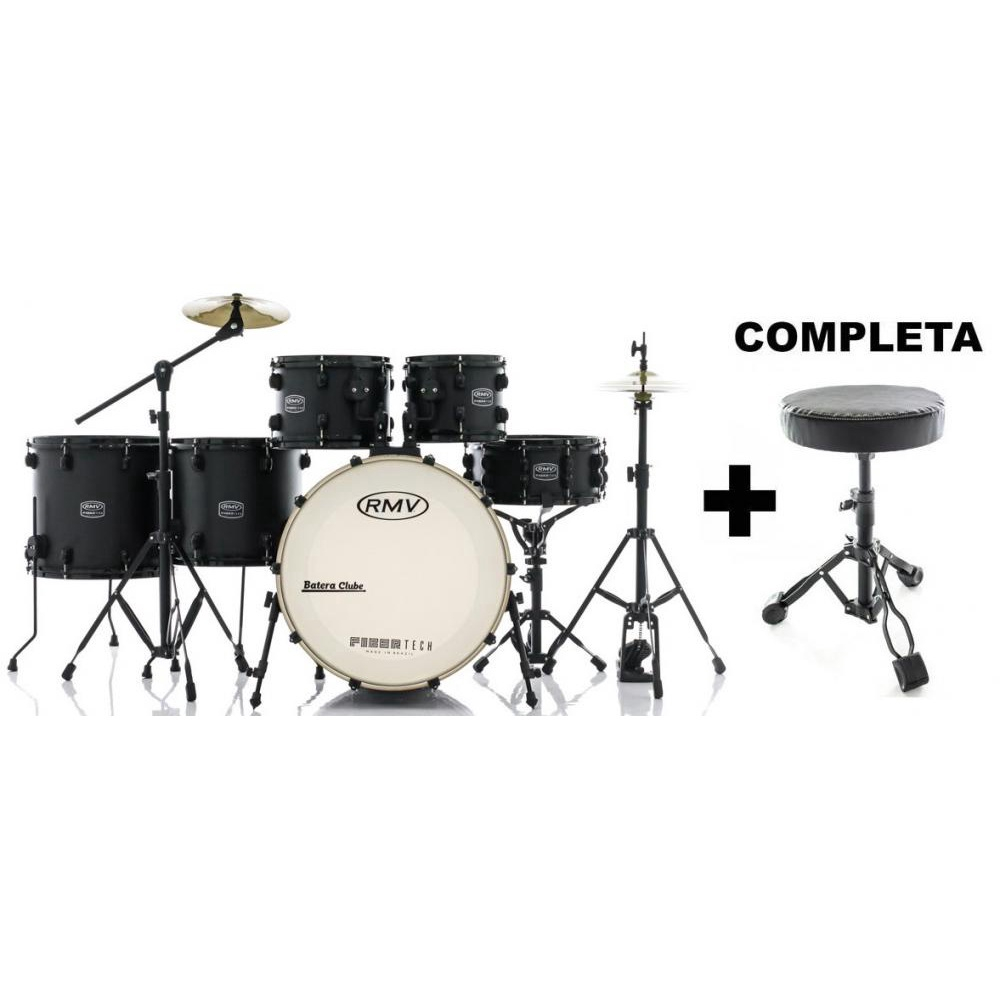 Bateria Rmv FiberTech Silky Black Completa 20 10 12 14 16 Banco